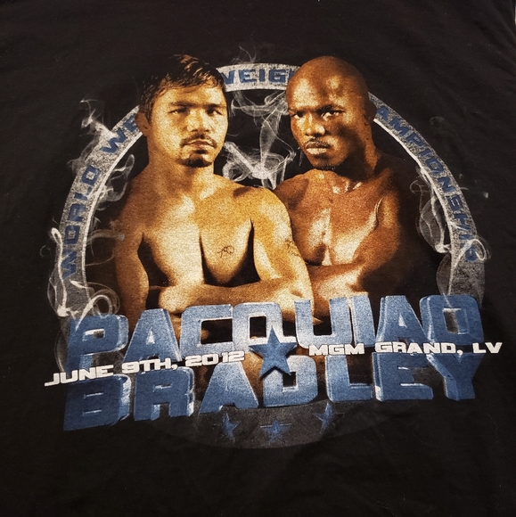 Manny Pacquiao vs Timothy Bradley Fight Promo T Shirt Men's sz XL Pacman - Picture 2 of 4